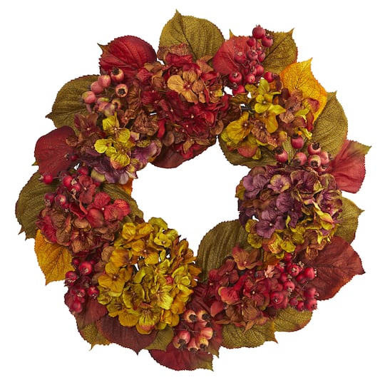 24&#x22; Fall Hydrangea Wreath